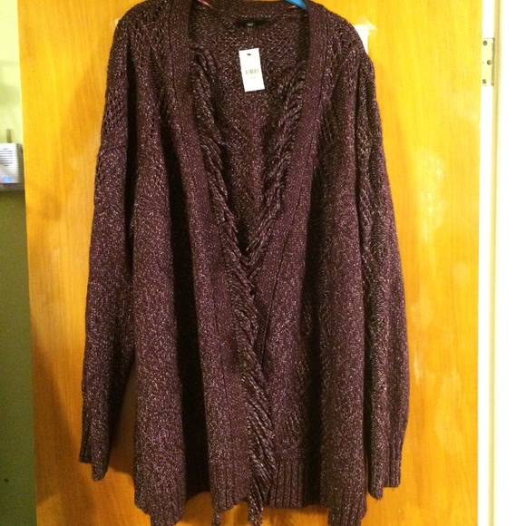 Lane Bryant Sweaters - LANE BRYANT FRINGE SPARKLE CARDIGAN NWT 26…